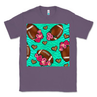 Lavender american football roses and hearts seamless pattern Classic Tee - BundleAndBundleShop