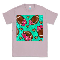 Lilac american football roses and hearts seamless pattern Classic Tee - BundleAndBundleShop