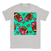 Moon Dust american football roses and hearts seamless pattern Classic Tee - BundleAndBundleShop