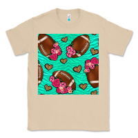 Mushroom american football roses and hearts seamless pattern Classic Tee - BundleAndBundleShop