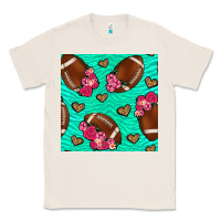 Natural american football roses and hearts seamless pattern Classic Tee - BundleAndBundleShop