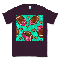 Plum american football roses and hearts seamless pattern Classic Tee - BundleAndBundleShop