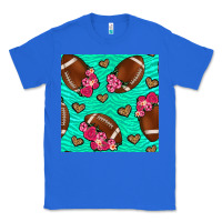 True Royal american football roses and hearts seamless pattern Classic Tee - BundleAndBundleShop