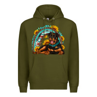 Army Green Rottweiler  rainbow Premium Hoodie - Artiststas