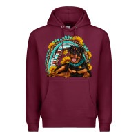 Burgundy Rottweiler  rainbow Premium Hoodie - Artiststas