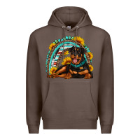 Coffee Rottweiler  rainbow Premium Hoodie - Artiststas