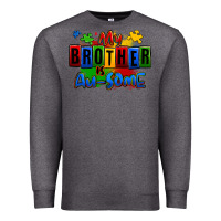 Charcoal Heather my brother is ausome autism Premium Sweatshirt - Zillion Design Studio