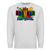 Dove Grey my brother is ausome autism Premium Sweatshirt - Zillion Design Studio