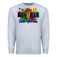 Heather Grey my brother is ausome autism Premium Sweatshirt - Zillion Design Studio