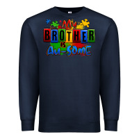 Navy my brother is ausome autism Premium Sweatshirt - Zillion Design Studio