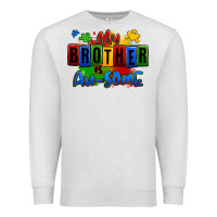 Oatmeal Heather my brother is ausome autism Premium Sweatshirt - Zillion Design Studio