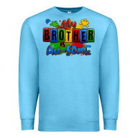 Ocean Blue my brother is ausome autism Premium Sweatshirt - Zillion Design Studio