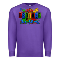 Purple my brother is ausome autism Premium Sweatshirt - Zillion Design Studio