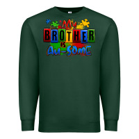 Sports Green my brother is ausome autism Premium Sweatshirt - Zillion Design Studio