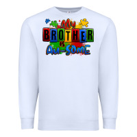 White my brother is ausome autism Premium Sweatshirt - Zillion Design Studio