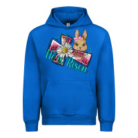 Cobalt he is risen cross rabbit Urban Hoodie - BarkalooDesign