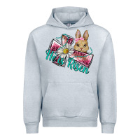 Heather Grey he is risen cross rabbit Urban Hoodie - BarkalooDesign