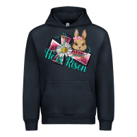 Navy he is risen cross rabbit Urban Hoodie - BarkalooDesign