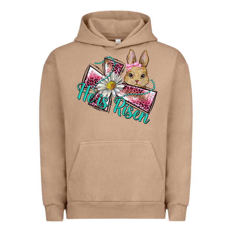 He Is Risen Cross Rabbit Urban Hoodie by BarkalooDesign | Teevron