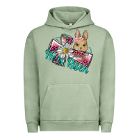 Pigment Oil Green he is risen cross rabbit Urban Hoodie - BarkalooDesign