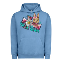 Pigment Pebble Blue he is risen cross rabbit Urban Hoodie - BarkalooDesign