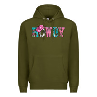 Army Green valentines day howdy and heart gift Premium Hoodie - AdoDesignShop