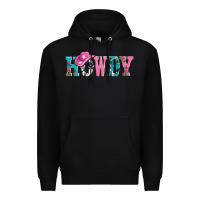 Black valentines day howdy and heart gift Premium Hoodie - AdoDesignShop