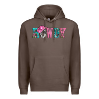 Coffee valentines day howdy and heart gift Premium Hoodie - AdoDesignShop
