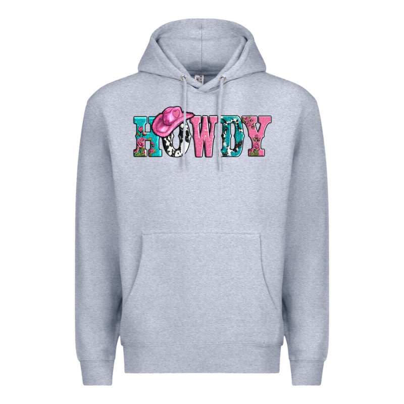Valentines Day Howdy And Heart Gift Premium Hoodie by AdoDesignShop | Teevron