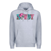 Heather Grey valentines day howdy and heart gift Premium Hoodie - AdoDesignShop