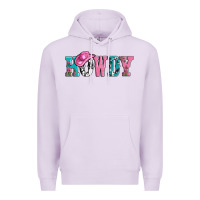 Lilac valentines day howdy and heart gift Premium Hoodie - AdoDesignShop