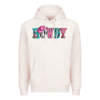 Pale Pink valentines day howdy and heart gift Premium Hoodie - AdoDesignShop