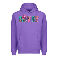Purple valentines day howdy and heart gift Premium Hoodie - AdoDesignShop