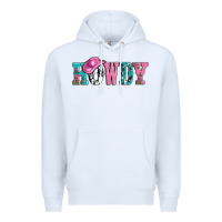 White valentines day howdy and heart gift Premium Hoodie - AdoDesignShop