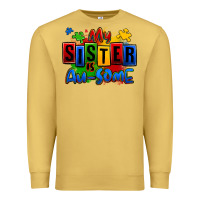 Antique Gold my sister is ausome autism Premium Sweatshirt - Zillion Design Studio