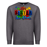 Charcoal Heather my sister is ausome autism Premium Sweatshirt - Zillion Design Studio