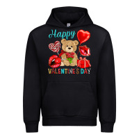 Black happy valentines day Urban Hoodie - NancyCooperArtShop