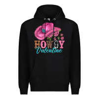 Black valentines day cowgirl hat and howdy Premium Hoodie - AdoDesignShop