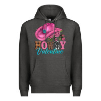 Charcoal Heather valentines day cowgirl hat and howdy Premium Hoodie - AdoDesignShop