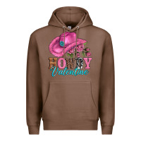 Chestnut valentines day cowgirl hat and howdy Premium Hoodie - AdoDesignShop
