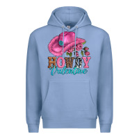 Colony Blue valentines day cowgirl hat and howdy Premium Hoodie - AdoDesignShop