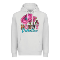 Dove Grey valentines day cowgirl hat and howdy Premium Hoodie - AdoDesignShop