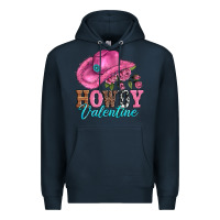 Navy valentines day cowgirl hat and howdy Premium Hoodie - AdoDesignShop