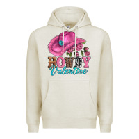 Oatmeal Heather valentines day cowgirl hat and howdy Premium Hoodie - AdoDesignShop