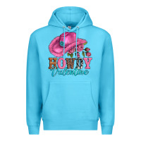 Ocean Blue valentines day cowgirl hat and howdy Premium Hoodie - AdoDesignShop