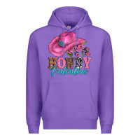 Purple valentines day cowgirl hat and howdy Premium Hoodie - AdoDesignShop