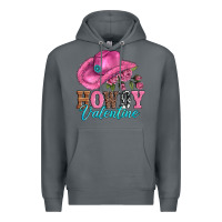 Rock valentines day cowgirl hat and howdy Premium Hoodie - AdoDesignShop