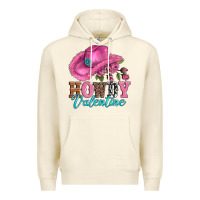 Sandshell valentines day cowgirl hat and howdy Premium Hoodie - AdoDesignShop