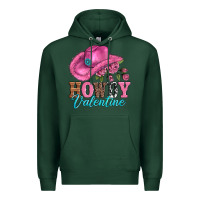 Sports Green valentines day cowgirl hat and howdy Premium Hoodie - AdoDesignShop