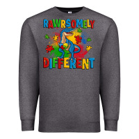 Charcoal Heather rawrsomely different autism trex Premium Sweatshirt - Zillion Design Studio
